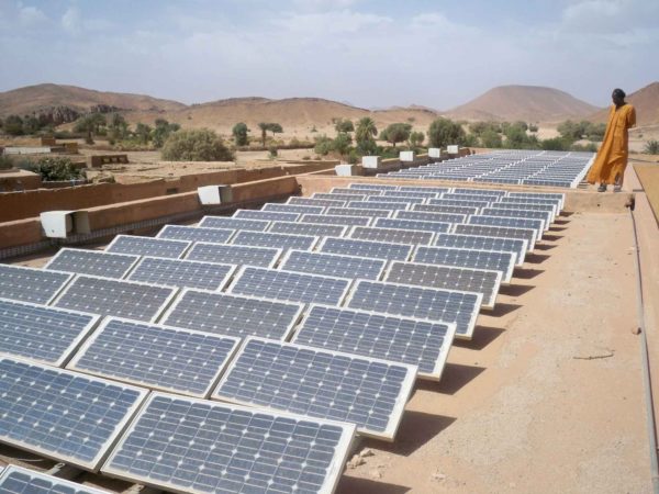 A commercial PV system installed in Algeria.