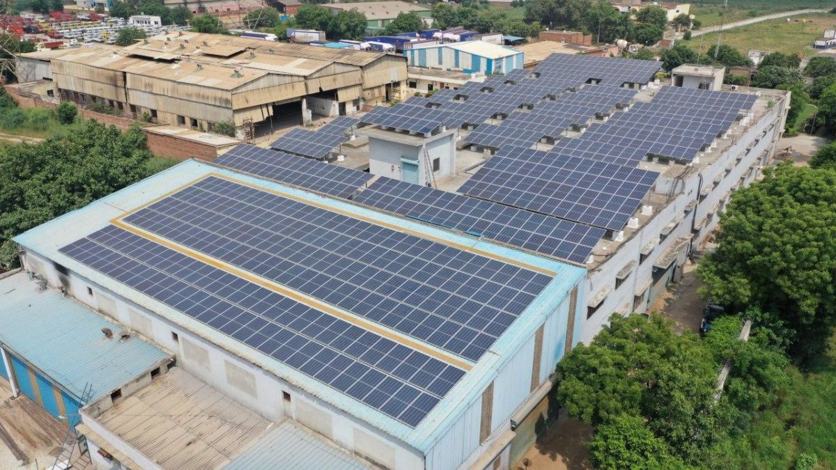 Solar plant installed in shadow free area