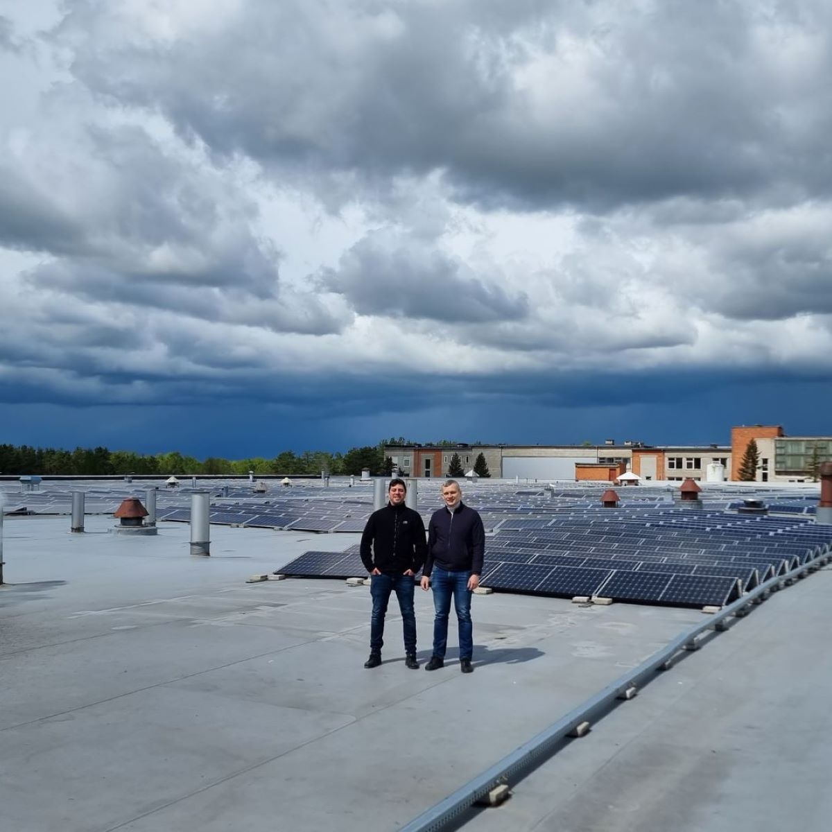 inion team on a solar rooftop