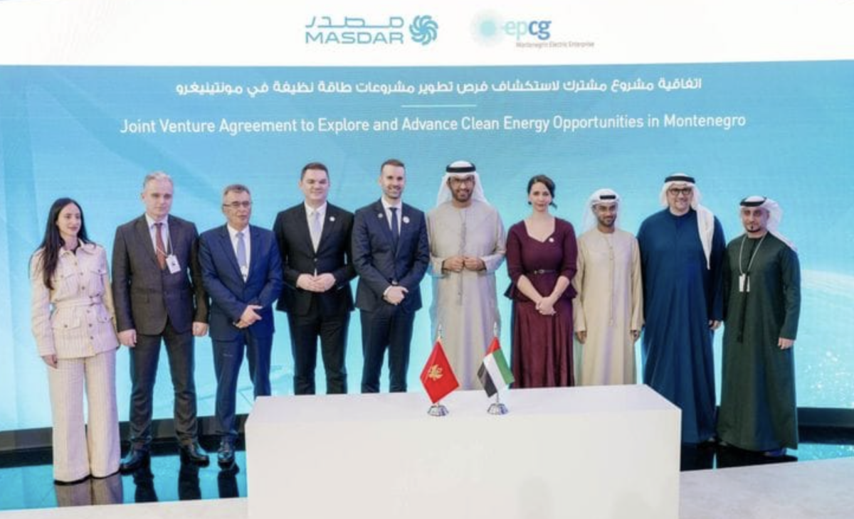 Masdar join forces with Montenegrin utility