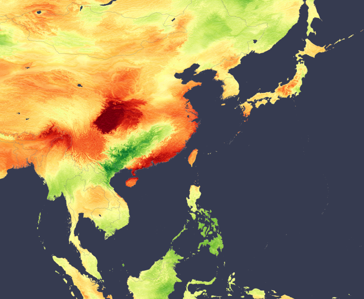 Clean Winter air drives major irradiance surplus across China and Taiwan in February