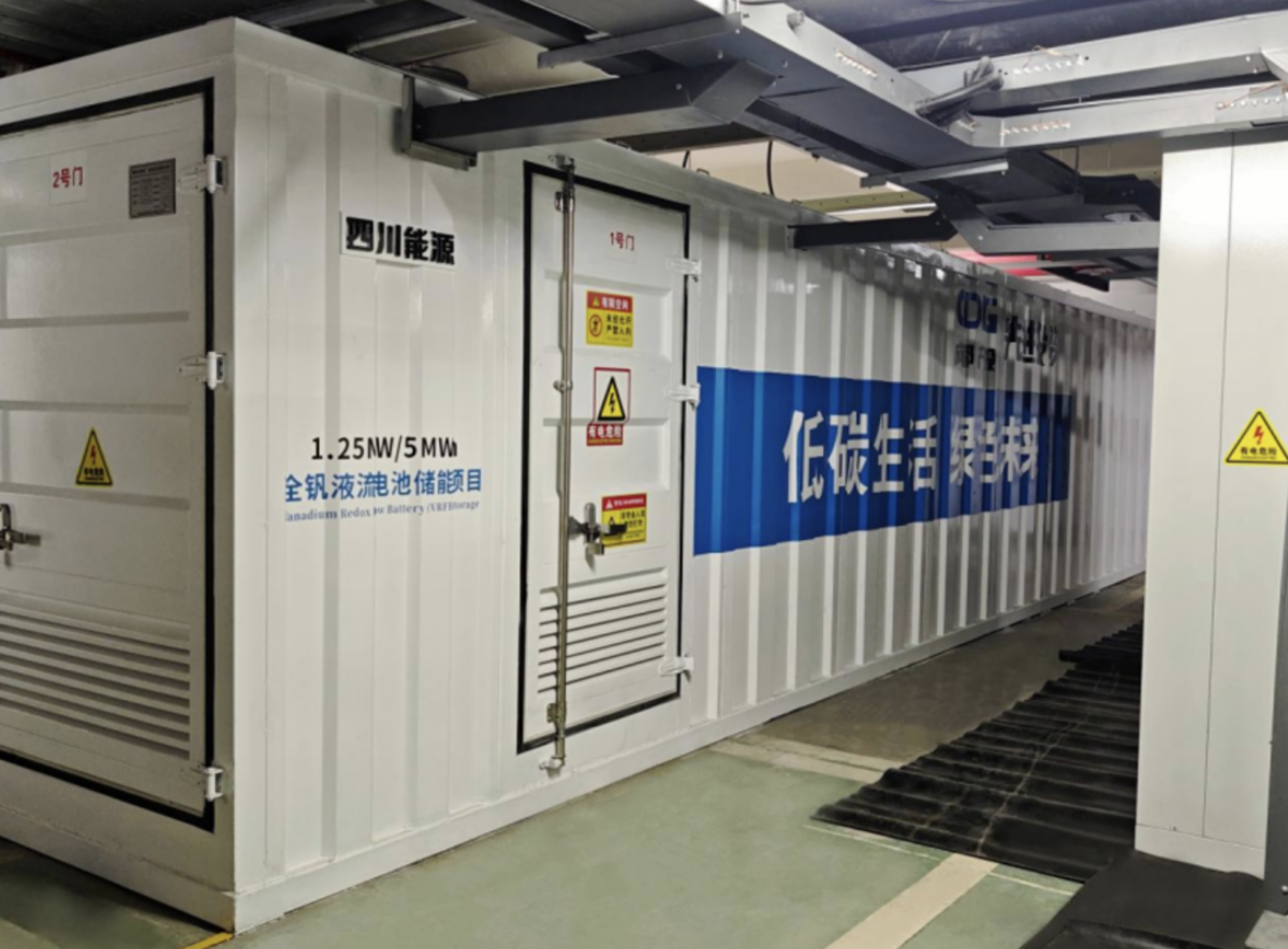 China commissions first urban underground vanadium flow battery system