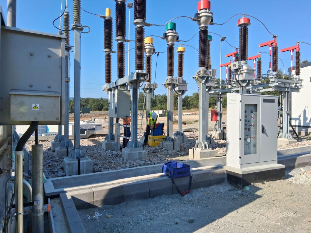 A grid substation under construction in Germany.