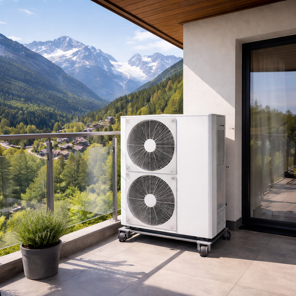 Could global warming improve heat pump efficiency in Alpine regions?