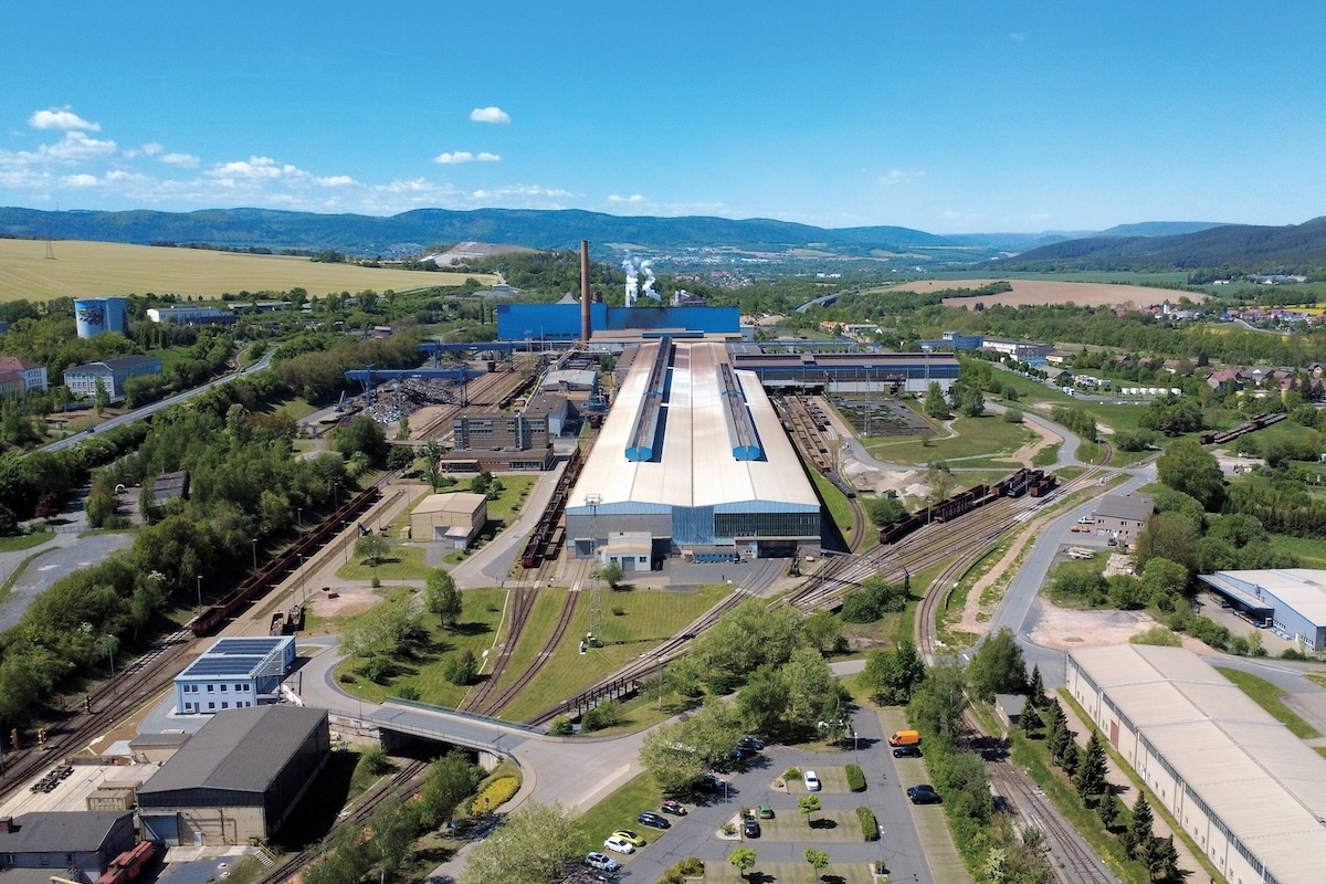 Stahlwerk Thüringen, Unterwellenborn, Deutschland, Luftbild, Industrie, Schwerindustrie