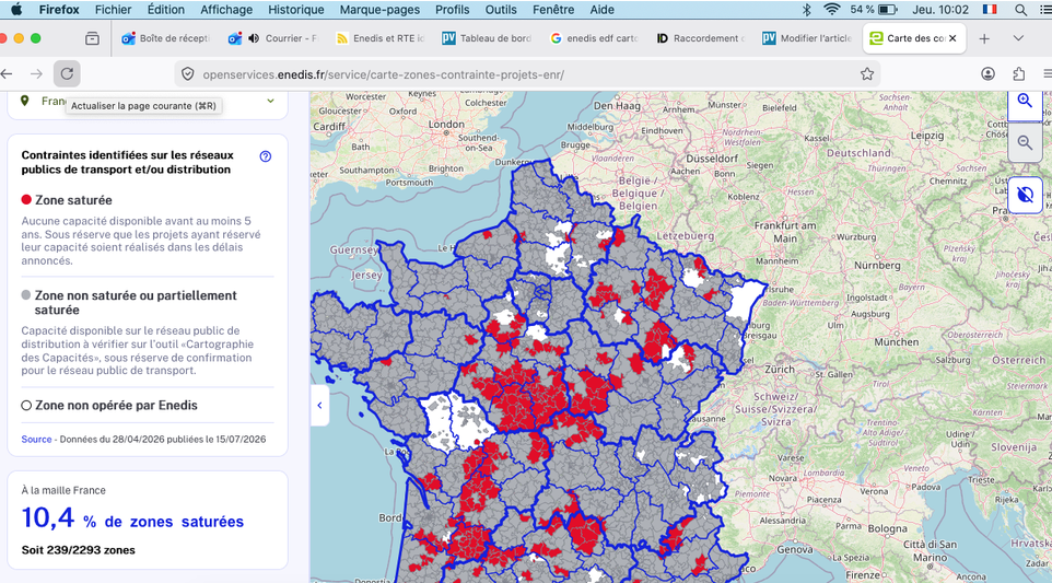 France faces grid bottlenecks, with 10% of territory already saturated