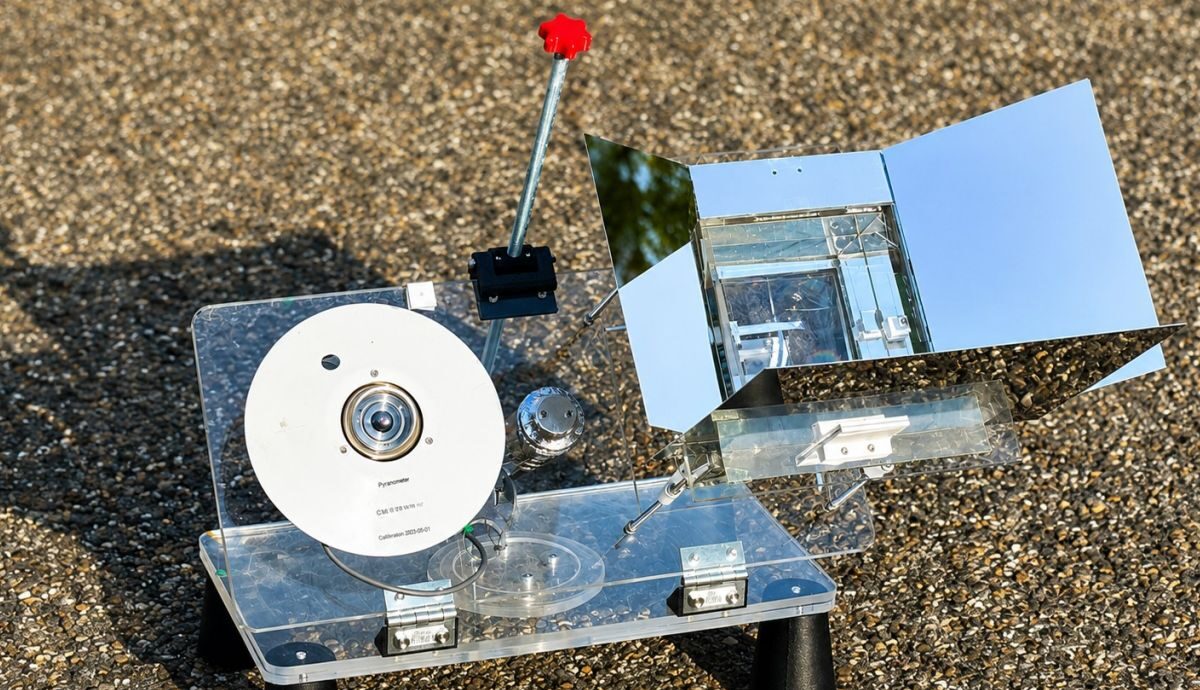 Prototyp eines hybriden Strahlungskühlungs- und Solarsystems zur gleichzeitigen Erzeugung von Strom, Wärme und Kälte. (Foto: Gan Huang, KIT)