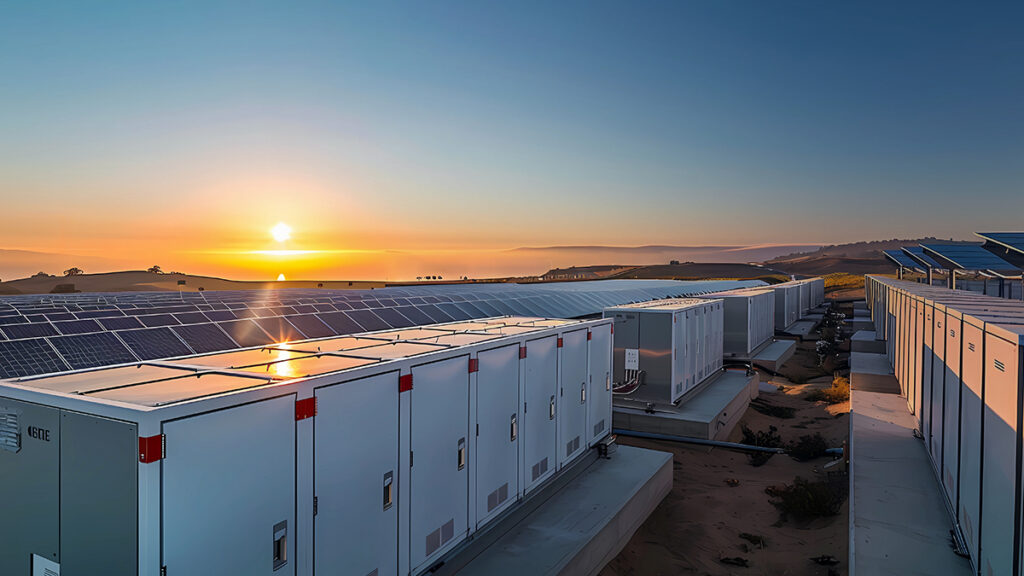 AI generated view of a battery energy storage system
